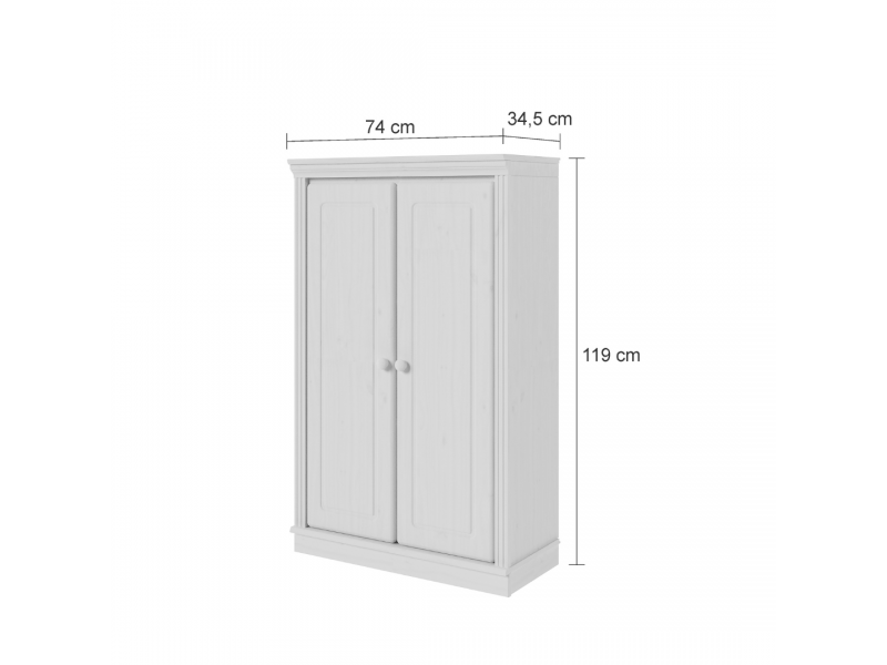 Estante de madeira com 1,19 m na cor cinza com portas em madeira maciça / Coleção biblioteca